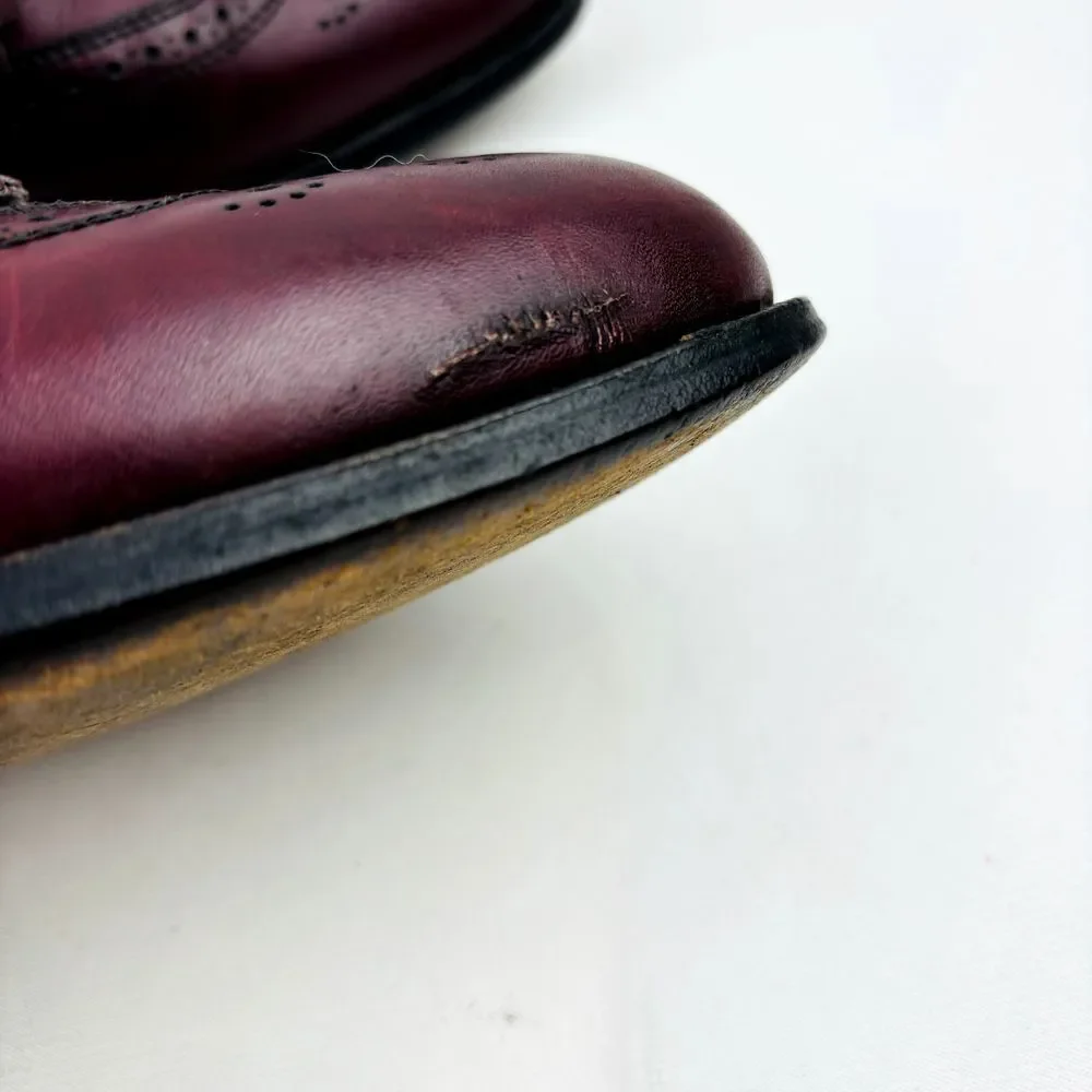 Wright Kiltie Tassel Wingtip‎ Loafer Mens 11 Burgundy Leather Slip On Whippet II